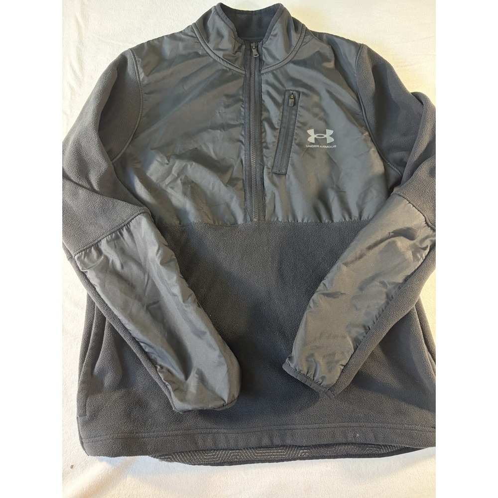 Under Armour Men's Fleece & Nylon 1/4 Zip Pullover Jacket Black